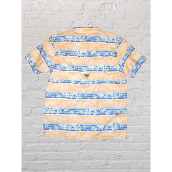 Columbia PFG Hawaiian Fishing Shirt Mens MED Orange Vented Quick Dry Omni-Shade - Picture 4 of 7